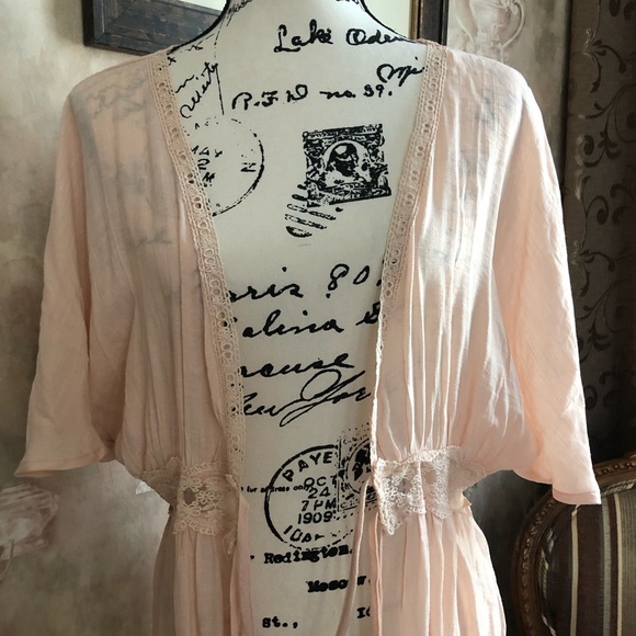 EMBELLISHED BLUSH MAXI DUSTER NWT - Picture 9 of 9